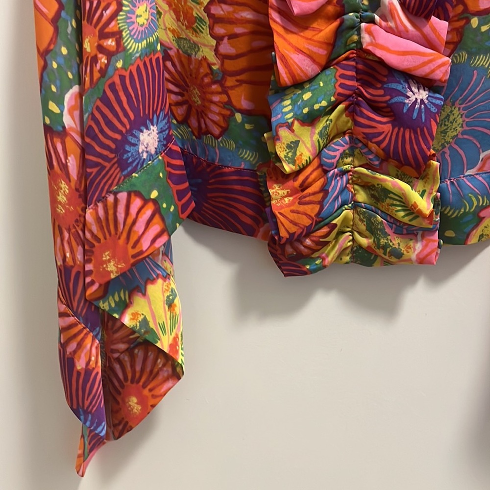 Leifsdottir Sleeveless Silk Floral Blouse Size 4 - Picture 3 of 7